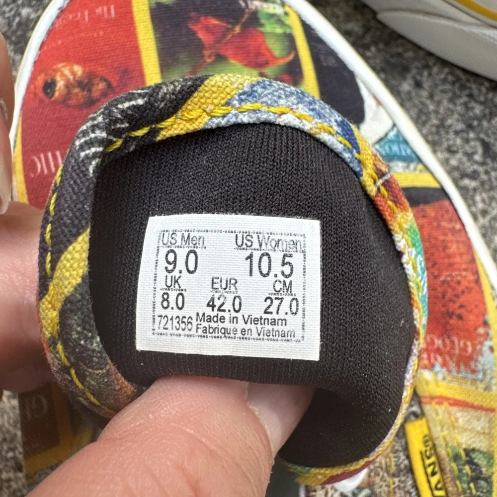 Vans National Geographic Print Unisex Low Ankle Shoes Size 9 Mens/10.5 Womens
